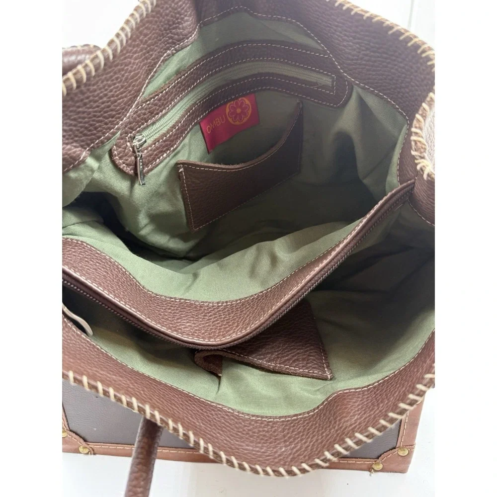 OMBU‎ BROWN SUEDE LEATHER SHOULDER HANDBAG